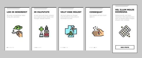 Homeopathy Medicine Onboarding Icons Set Vector