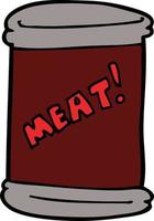 cartoon doodle can of meat vector