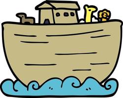 cartoon doodle noahs ark vector