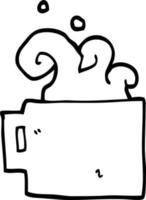 line drawing cartoon hot cup of coffee vector