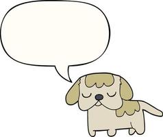 cute cartoon puppy and speech bubble vector