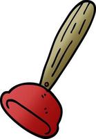 cartoon doodle toilet plunger vector