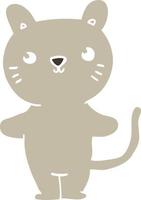 gato de dibujos animados de estilo de color plano vector