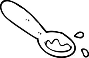 line drawing cartoon ladle of food vector