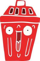 cartoon doodle waste bin vector