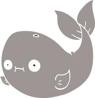 cartoon doodle whale vector