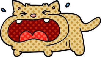 cartoon doodle crying cat vector