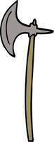 cartoon doodle medieval axe vector