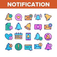 Notification Collection Elements Icons Set Vector