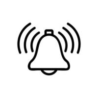 Notice the bell icon vector. Isolated contour symbol illustration vector