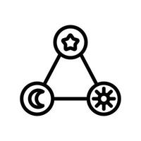 el símbolo de la ilustración de contorno de vector de icono de bruja