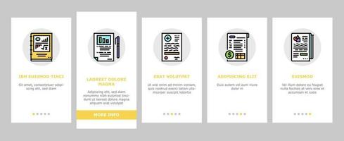 Reports Documentation Onboarding Icons Set Vector