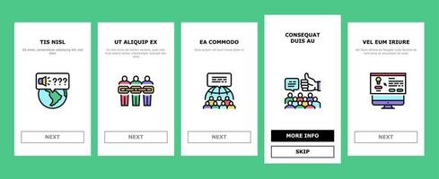 Crowdsourcing Business Onboarding Icons Set Vector