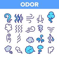 olor, humo, olor vector conjunto de iconos lineales