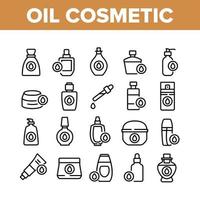 Oil Cosmetic Skin Care Collection Icons Set Vector