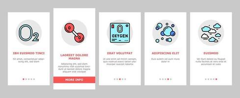 Oxygen O2 Chemical Onboarding Icons Set Vector