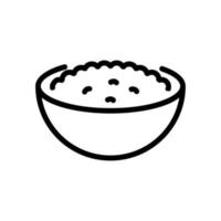 bowl of porridge icon vector outline illustration