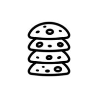 stack of oatmeal cookies icon vector outline illustration