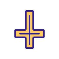cross icon vector. Isolated contour symbol illustration vector