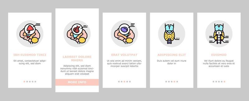 Endocrinology Medical Disease Onboarding Icons Set Vector