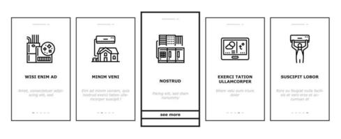 Conditioning System Electronics Onboarding Icons Set Vector