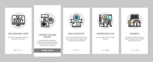 Conditioning System Electronics Onboarding Icons Set Vector