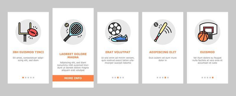 Sport Active Competitive Game Onboarding Icons Set Vector