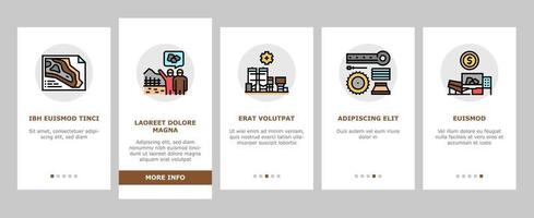 Quarry Mining Industrial Process Onboarding Icons Set Vector