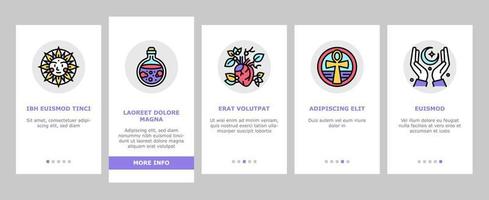 Astrological Objects Onboarding Icons Set Vector