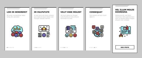 Reputation Management Onboarding Icons Set Vector