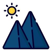 mountain vector icon. colored outline style for Web and Mobile.