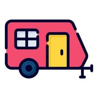 caravan vector icon. colored outline style for Web and Mobile.