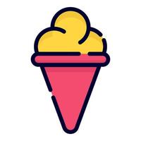 icono de vector de helado. estilo de contorno coloreado para web y móvil.