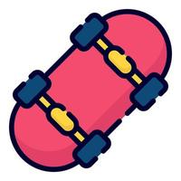 skater board vector icon. colored outline style for Web and Mobile.