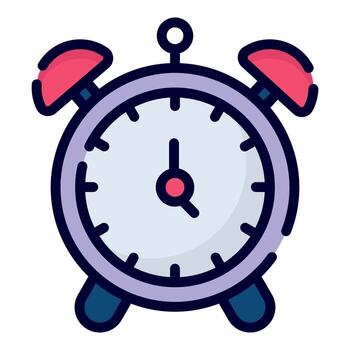 alarm vector icon. colored outline style for Web and Mobile.