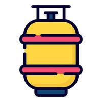 icono de vector de cilindro de gas. estilo de contorno coloreado para web y móvil.