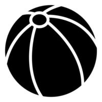 estilo de glifo de icono de vector de pelota de playa para web y móvil.