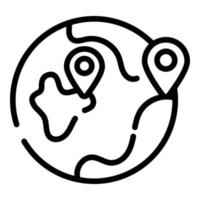 world globe vector icon thin line style for Web and Mobile.