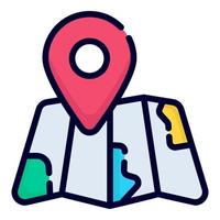 location map vector icon. colored outline style for Web and Mobile.