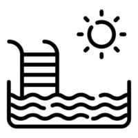 icono de vector de piscina estilo de línea delgada para web y móvil.