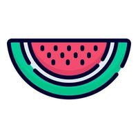 icono de vector de melón de agua. estilo de contorno coloreado para web y móvil.