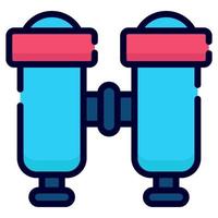 binocular vector icon. colored outline style for Web and Mobile.