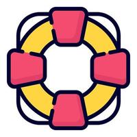 lifebuoy vector icon. colored outline style for Web and Mobile.