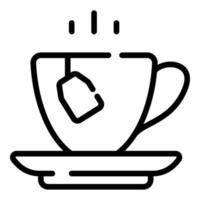 tea cup vector icon thin line style for Web and Mobile.