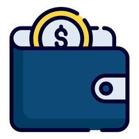 wallet vector icon. colored outline style for Web and Mobile.