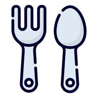 spoons vector icon. colored outline style for Web and Mobile.