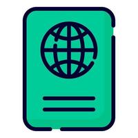 passport vector icon. colored outline style for Web and Mobile.