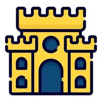 sand castle vector icon. colored outline style for Web and Mobile.