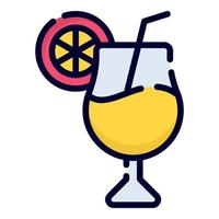 icono de vector de jugo fresco. estilo de contorno coloreado para web y móvil.