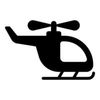 estilo de glifo de icono de vector de helicóptero para web y móvil.